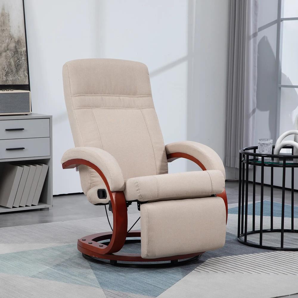 HOMCOM 135&deg; Manual Reclining Swivel Chair, with Footrest Additional View 32