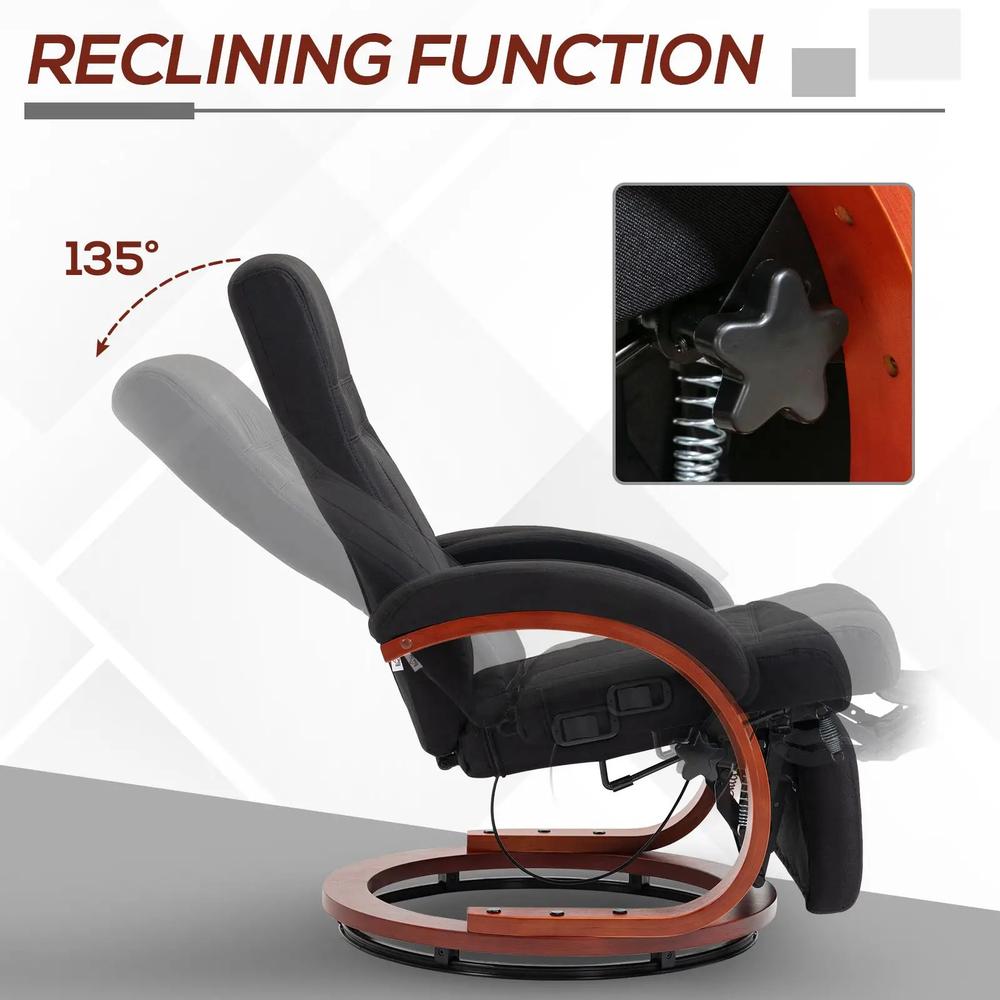 HOMCOM 135&deg; Manual Reclining Swivel Chair, with Footrest Additional View 4