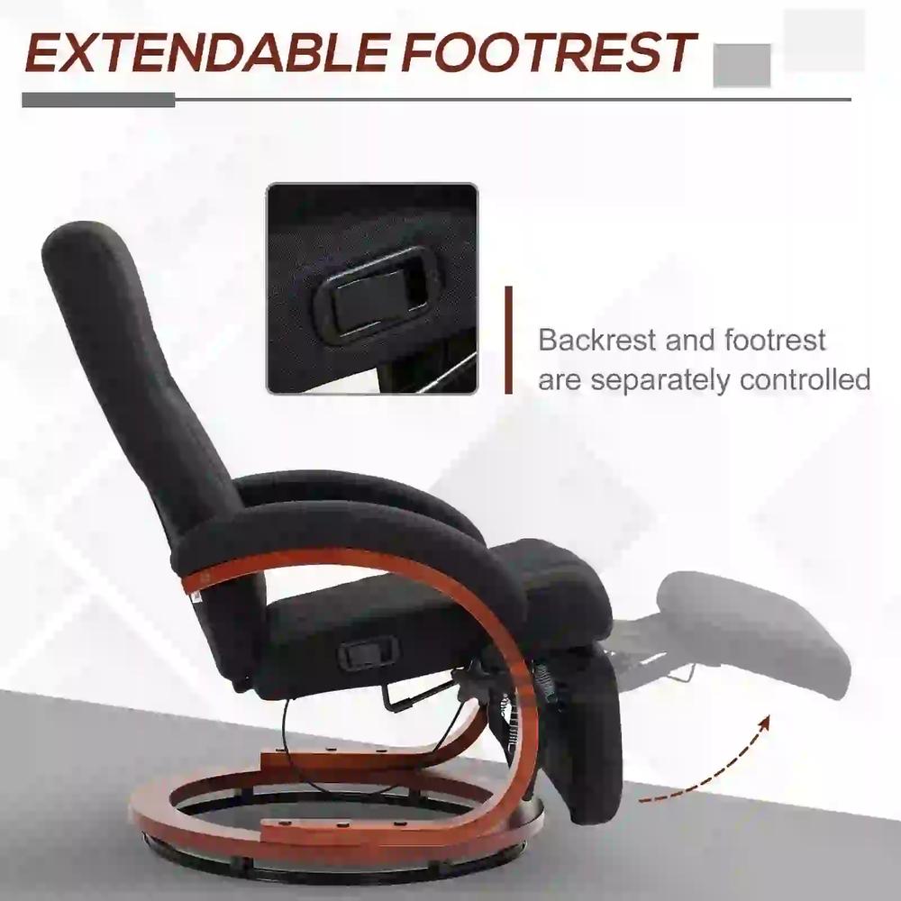 HOMCOM 135&deg; Manual Reclining Swivel Chair, with Footrest Additional View 5