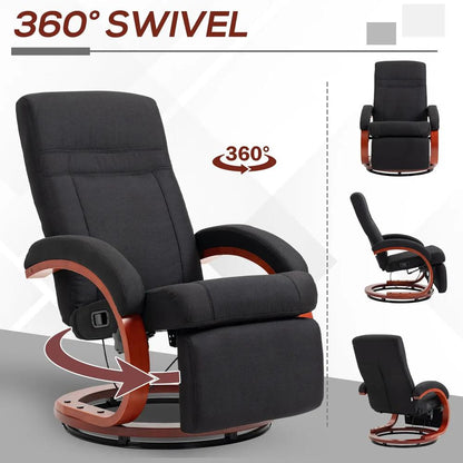 HOMCOM 135&deg; Manual Reclining Swivel Chair, with Footrest Additional View 6
