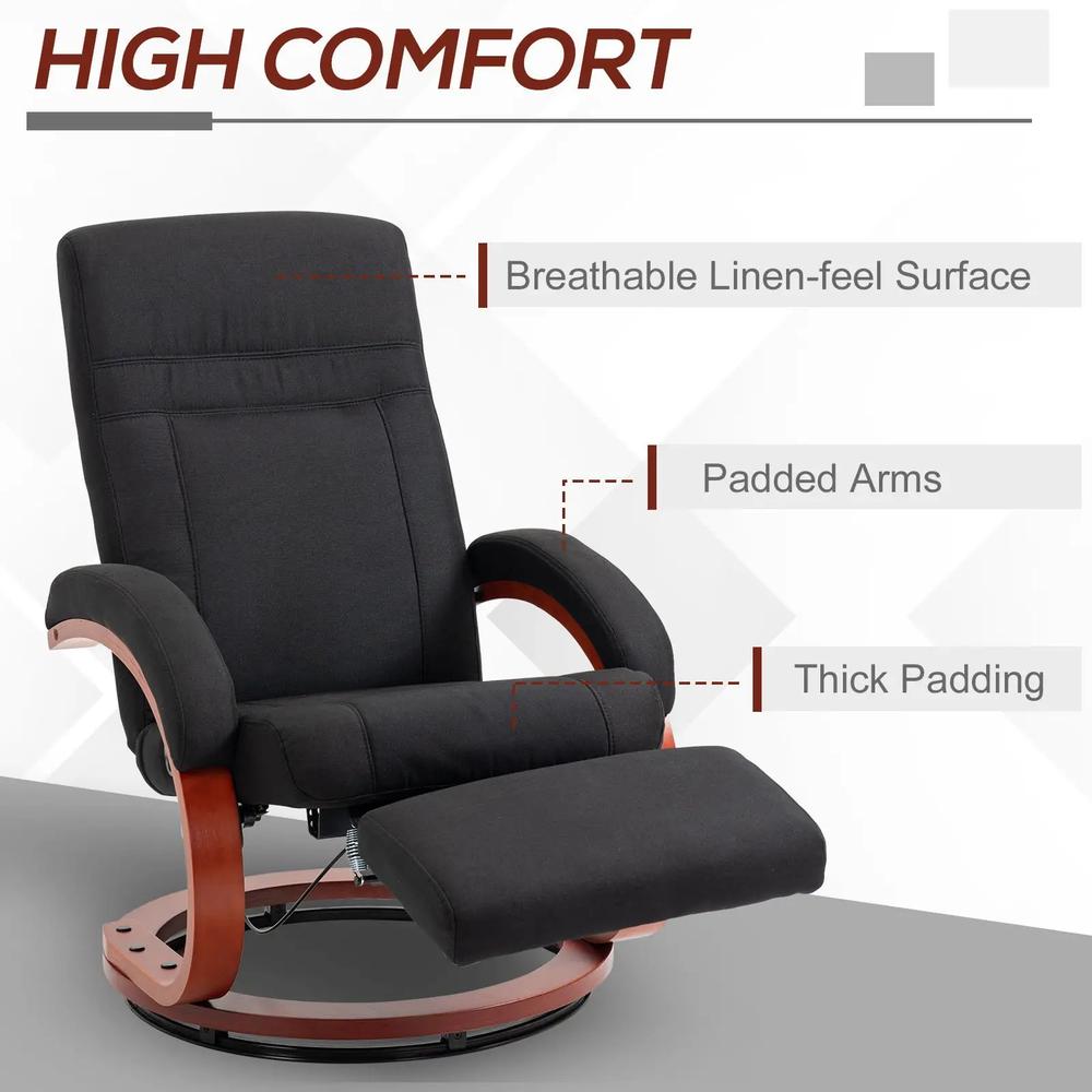 HOMCOM 135&deg; Manual Reclining Swivel Chair, with Footrest Additional View 7