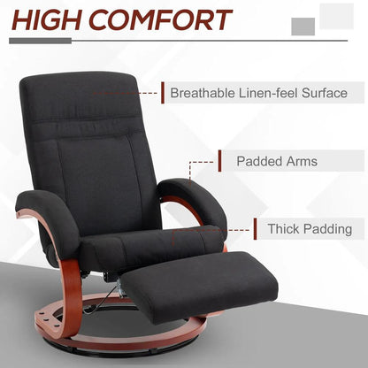HOMCOM 135&deg; Manual Reclining Swivel Chair, with Footrest Additional View 7