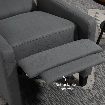 HOMCOM Wingback Recliner Chair for Home Theater, Button Tufted Microfibre Cloth Reclining Armchair with Leg Rest, Deep Grey Additional View 7