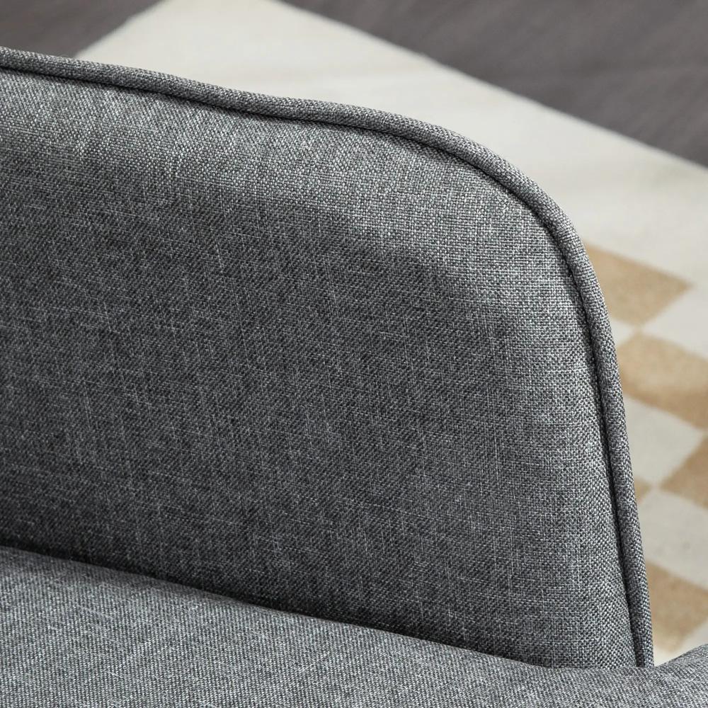 HOMCOM Linen-Look Rocking Chair and Ottoman Set - Grey Additional View 8