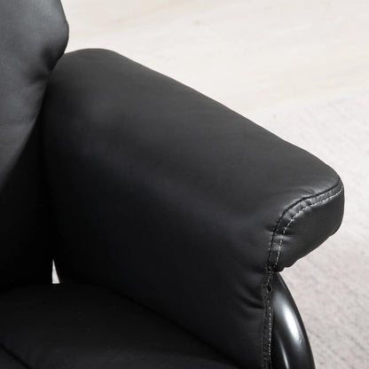 HOMCOM Swivel Recliner Chair with Footstool, PU Leather Recliner Armchair with Ottoman, Steel Base, Upholstered Reclining Chair for Living Room, Bedroom, Office, Black Additional View 8