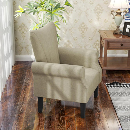 HOMCOM Upholstered Accent Chair with Rolled Arms and Wood Legs, Armchair for Living Room Bedroom Additional View 19