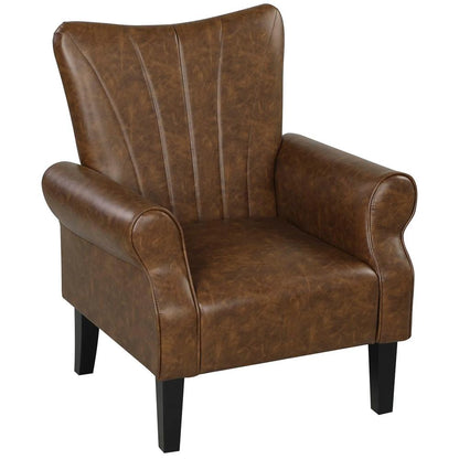 HOMCOM Upholstered Accent Chair with Rolled Arms and Wood Legs, Armchair for Living Room Bedroom Additional View 31