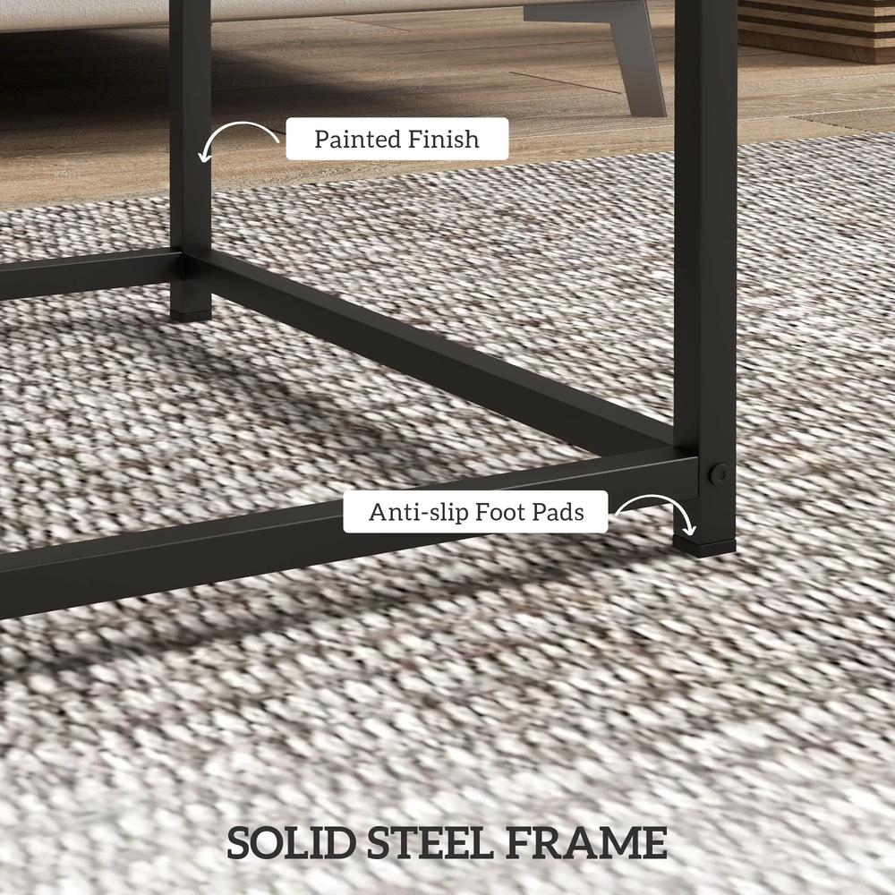 HOMCOM Coffee Table Set of 2, Nest of Tables with 3.5cm Thick Tabletop Additional View 18