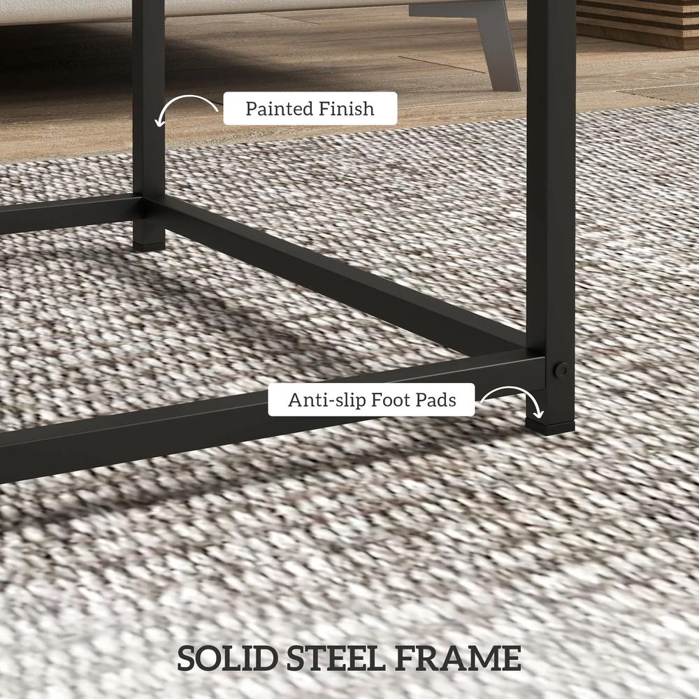 HOMCOM Coffee Table Set of 2, Nest of Tables with 3.5cm Thick Tabletop Additional View 7