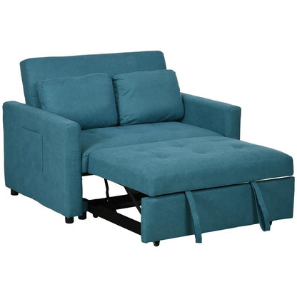 HOMCOM Loveseat Sofa Bed, Convertible Bed Settee with 2 Pillows, Side Pockets Additional View 11