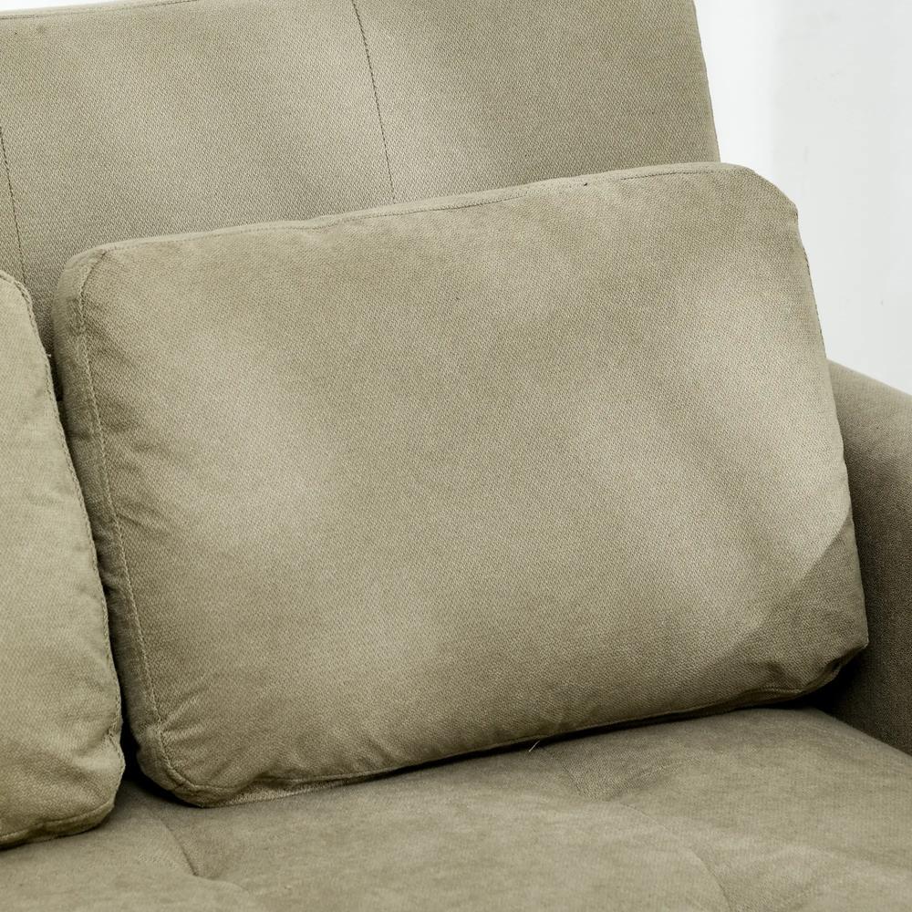 HOMCOM Loveseat Sofa Bed, Convertible Bed Settee with 2 Pillows, Side Pockets Additional View 30