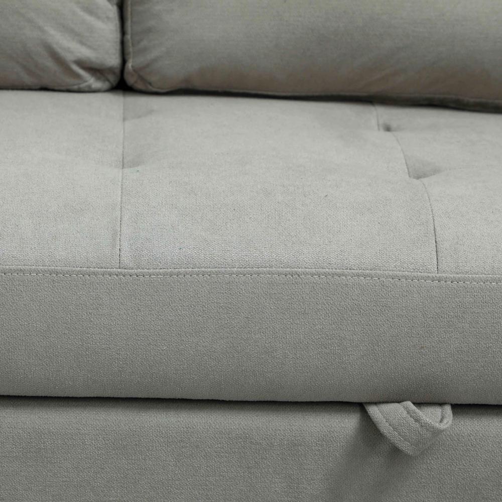 HOMCOM Loveseat Sofa Bed, Convertible Bed Settee with 2 Pillows, Side Pockets Additional View 43