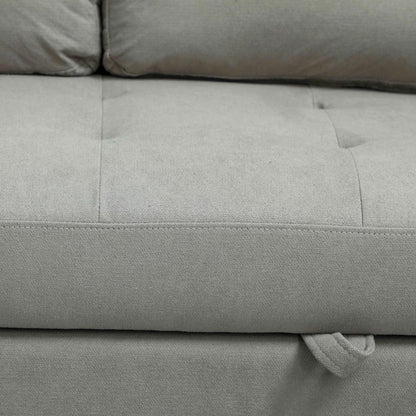 HOMCOM Loveseat Sofa Bed, Convertible Bed Settee with 2 Pillows, Side Pockets Additional View 43