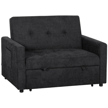 HOMCOM Loveseat Sofa Bed, Convertible Bed Settee with 2 Pillows, Side Pockets Additional View 49