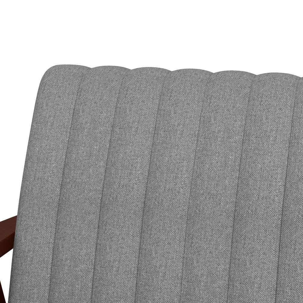 HOMCOM Mid Century Accent Chair, with Wooden Legs - Grey Additional View 8
