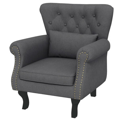 HOMCOM Chesterfield-Style Accent Chair - Grey Additional View 11