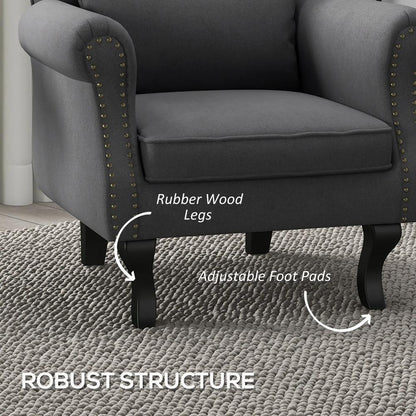 HOMCOM Chesterfield-Style Accent Chair - Grey Additional View 6