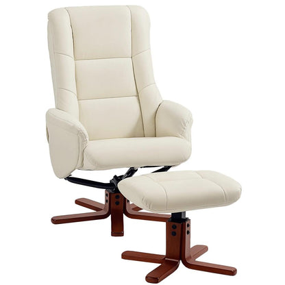 HOMCOM Rocking Recliner Chair with Footstool, PU Leather Recliner Armchair with Wood Base, Upholstered Reclining Chair for Living Room Bedroom Additional View 11