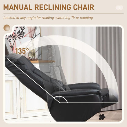 HOMCOM Rocking Recliner Chair with Footstool, PU Leather Recliner Armchair with Wood Base, Upholstered Reclining Chair for Living Room Bedroom Additional View 15