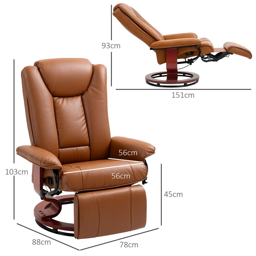 HOMCOM Faux Leather Recliner Chair Additional View 14