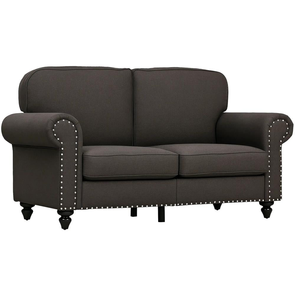 HOMCOM Two-Seater Mid-Century Sofa, with Pocket Springs - Dark Brown Additional View 10