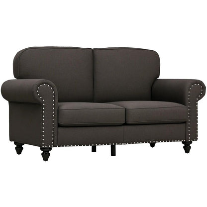 HOMCOM Two-Seater Mid-Century Sofa, with Pocket Springs - Dark Brown Additional View 10