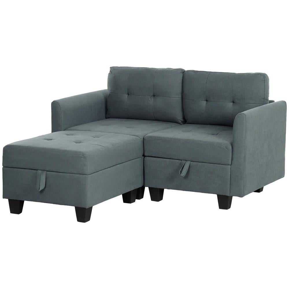 HOMCOM 'L' Shape Modular Storage Sofa - Dark Grey Additional View 11