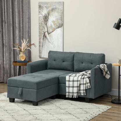HOMCOM 'L' Shape Modular Storage Sofa - Dark Grey Additional View 2