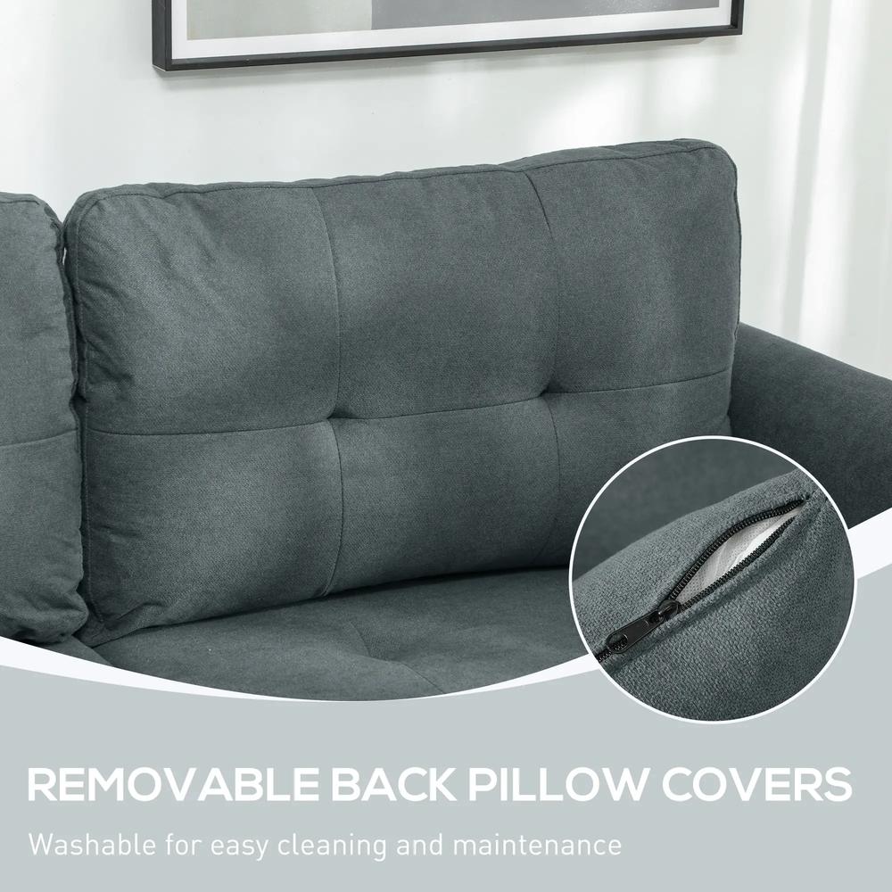 HOMCOM 'L' Shape Modular Storage Sofa - Dark Grey Additional View 7