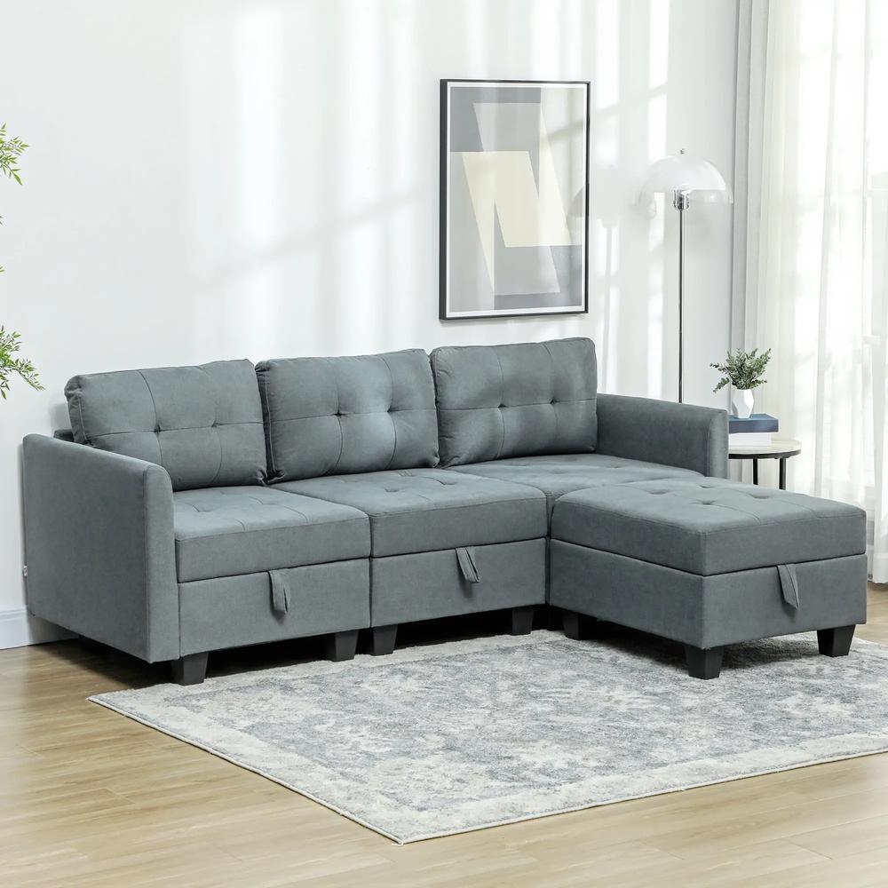 HOMCOM 'L' Shape Modular Sofa, with Storage Additional View 13