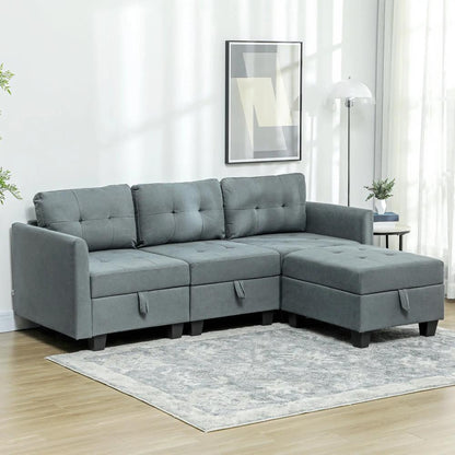 HOMCOM 'L' Shape Modular Sofa, with Storage Additional View 13