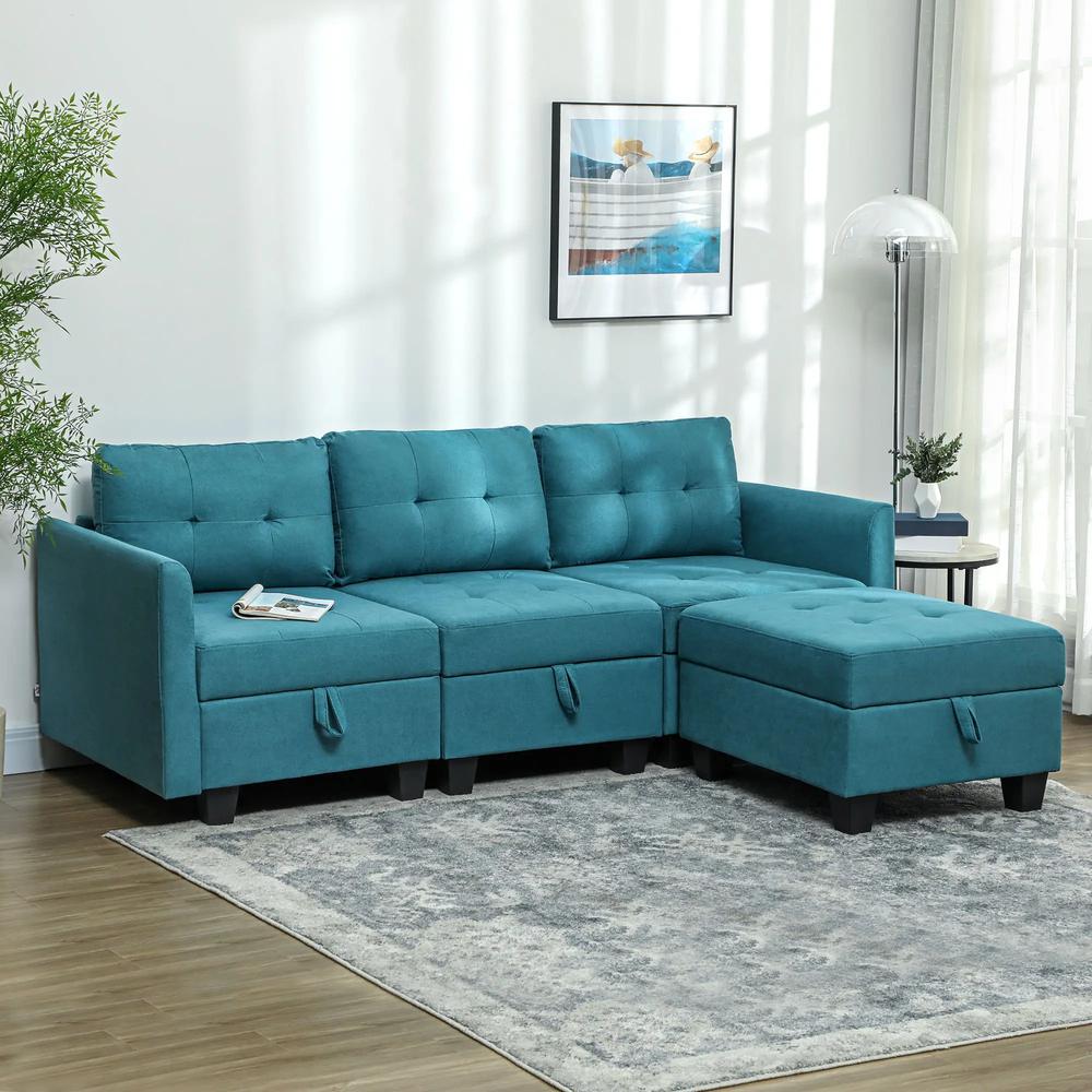 HOMCOM 'L' Shape Modular Sofa, with Storage Additional View 2