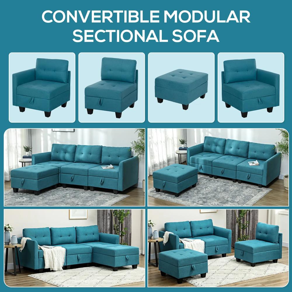 HOMCOM 'L' Shape Modular Sofa, with Storage Additional View 4