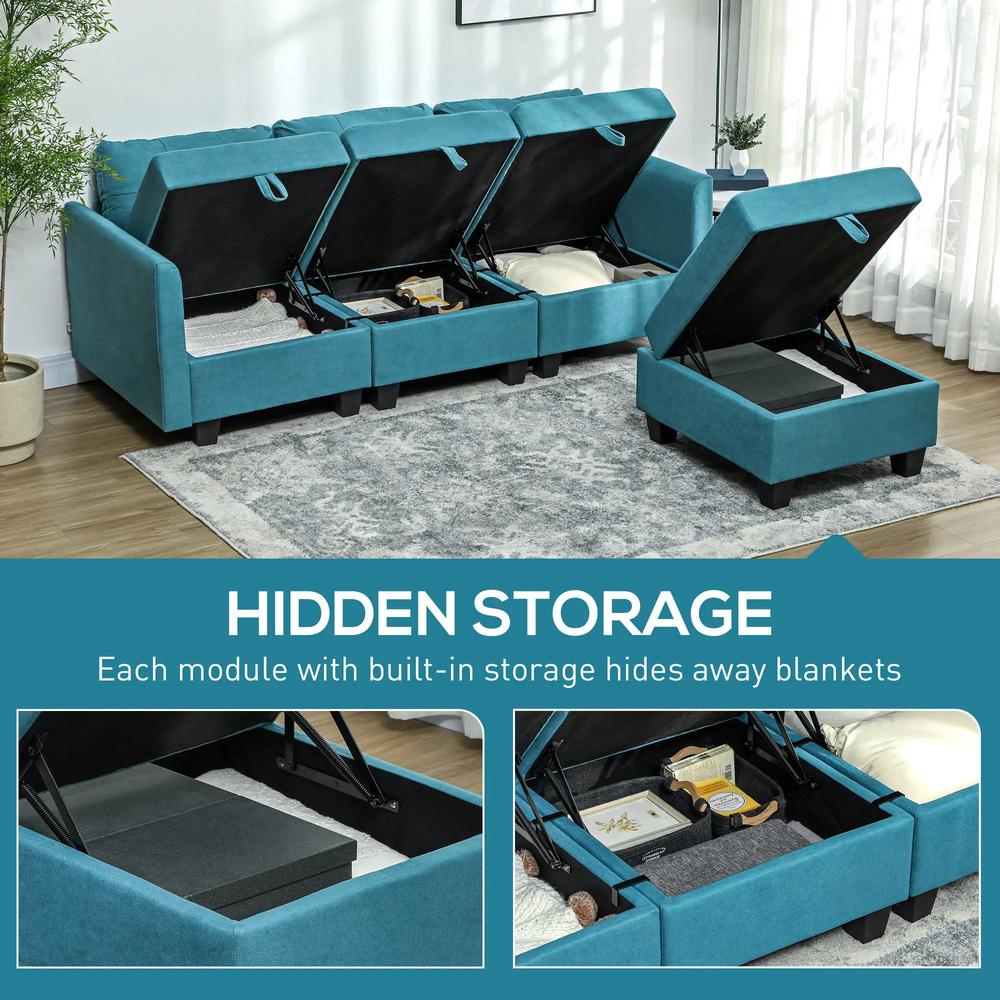 HOMCOM 'L' Shape Modular Sofa, with Storage Additional View 5
