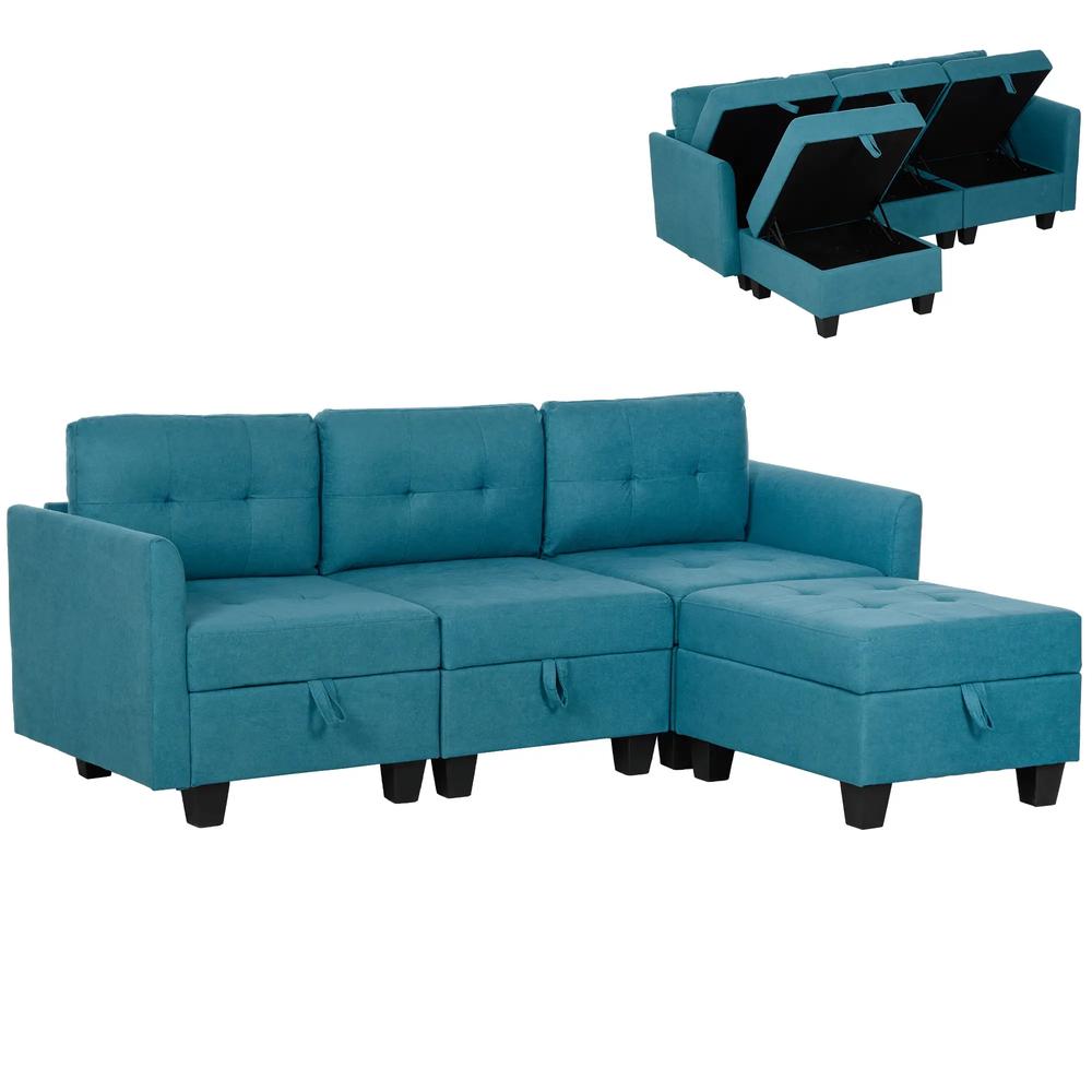 HOMCOM 'L' Shape Modular Sofa, with Storage Additional View 10