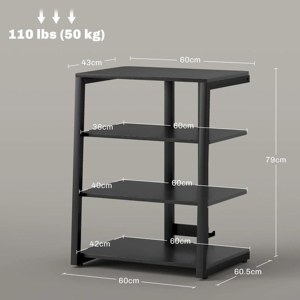 HOMCOM HiFi Stand, with Four Storage Shelves Additional View 14