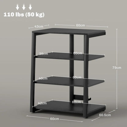 HOMCOM HiFi Stand, with Four Storage Shelves Additional View 14