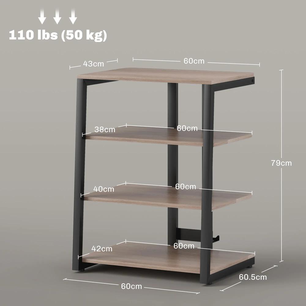 HOMCOM HiFi Stand, with Four Storage Shelves Additional View 25