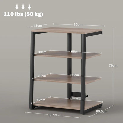 HOMCOM HiFi Stand, with Four Storage Shelves Additional View 25