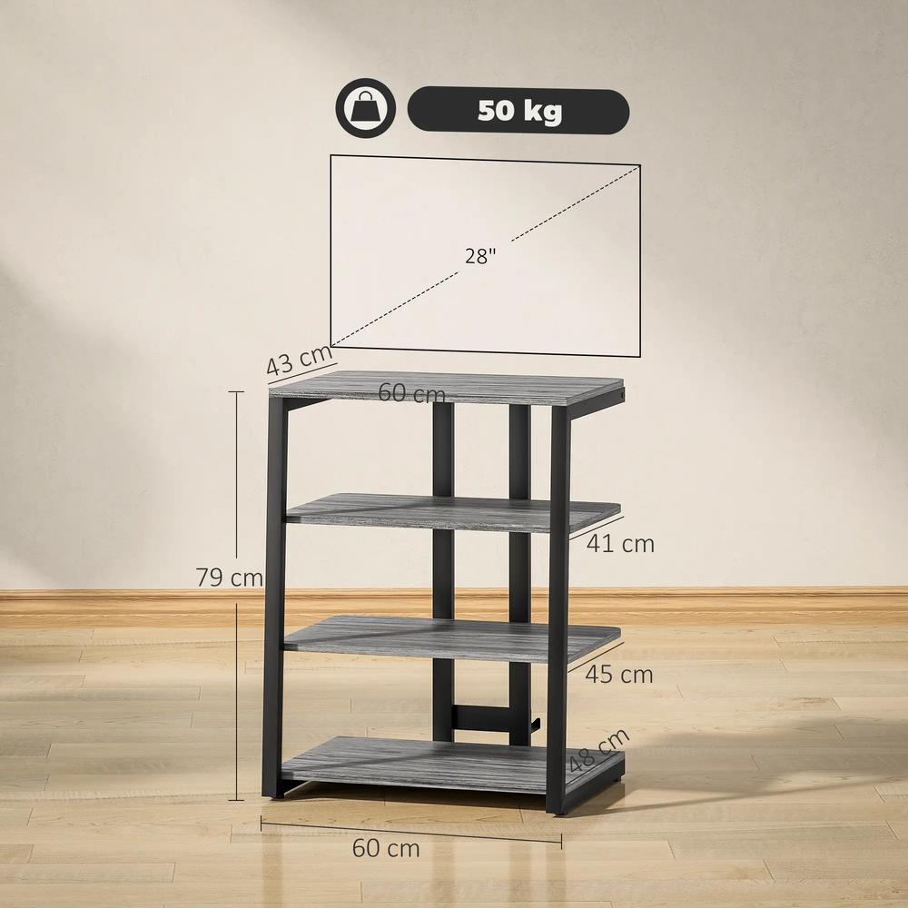 HOMCOM HiFi Stand, with Four Storage Shelves Additional View 3