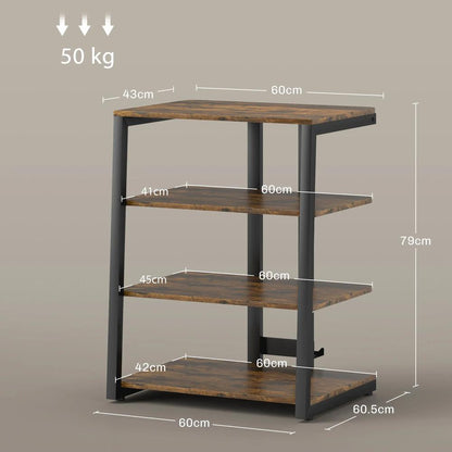 HOMCOM HiFi Stand, with Four Storage Shelves Additional View 36