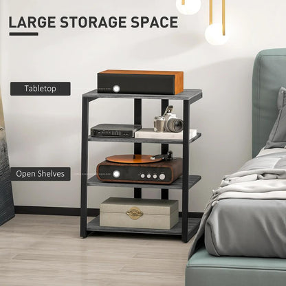 HOMCOM HiFi Stand, with Four Storage Shelves Additional View 4