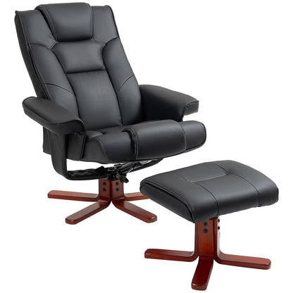 HOMCOM Faux Leather Manual Recliner and Footstool Set Additional View 14