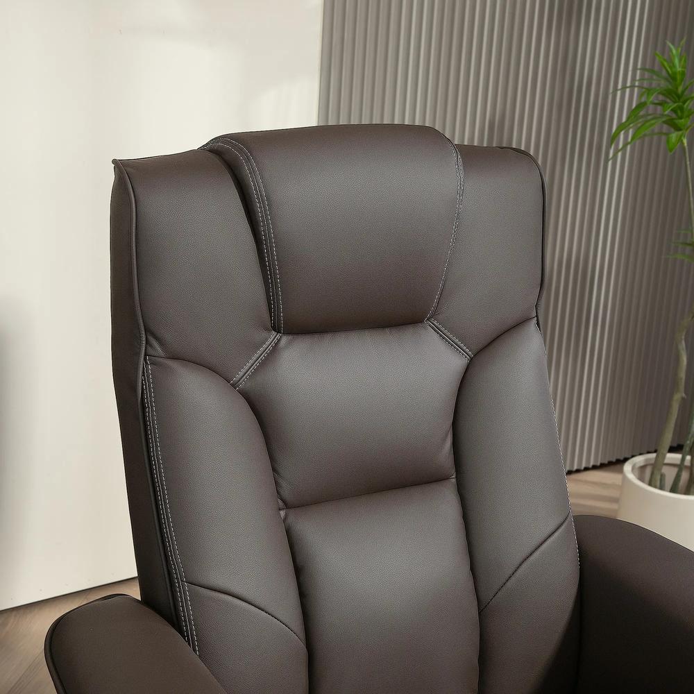 HOMCOM Faux Leather Manual Recliner and Footstool Set Additional View 22