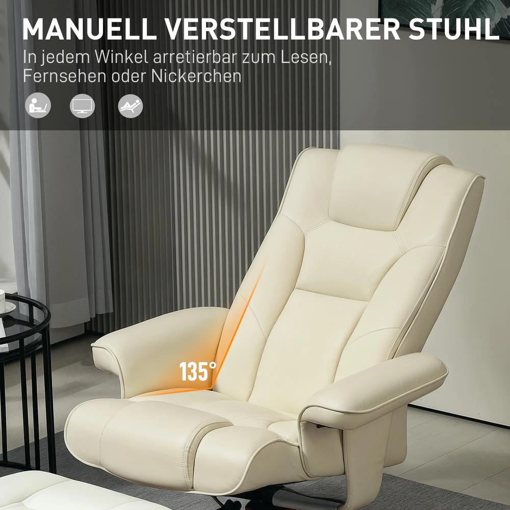 HOMCOM Faux Leather Manual Recliner and Footstool Set Additional View 29