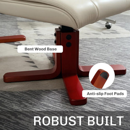 HOMCOM Faux Leather Manual Recliner and Footstool Set Additional View 32