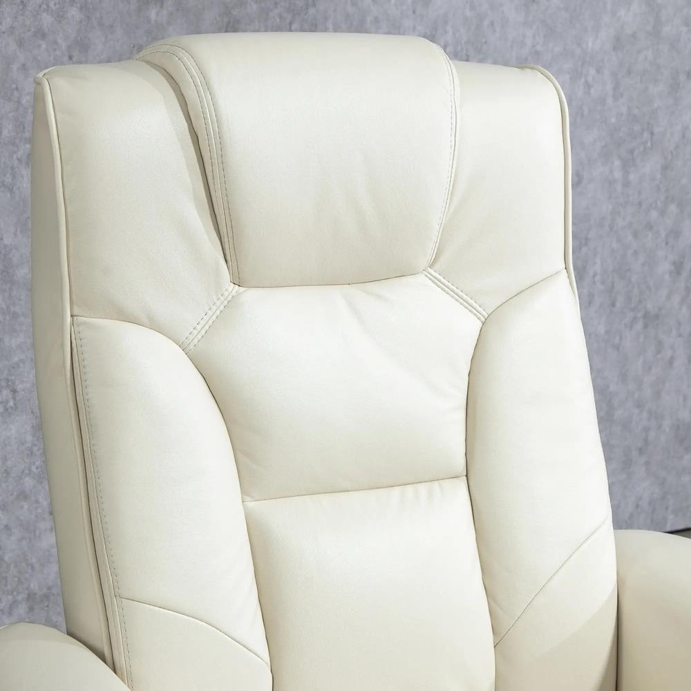 HOMCOM Faux Leather Manual Recliner and Footstool Set Additional View 38