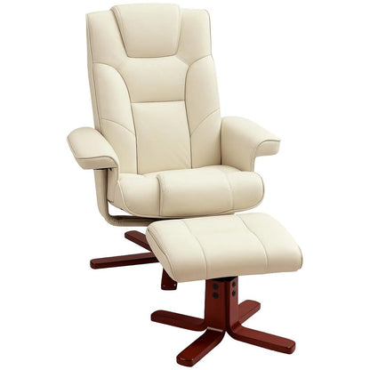 HOMCOM Faux Leather Manual Recliner and Footstool Set Additional View 40