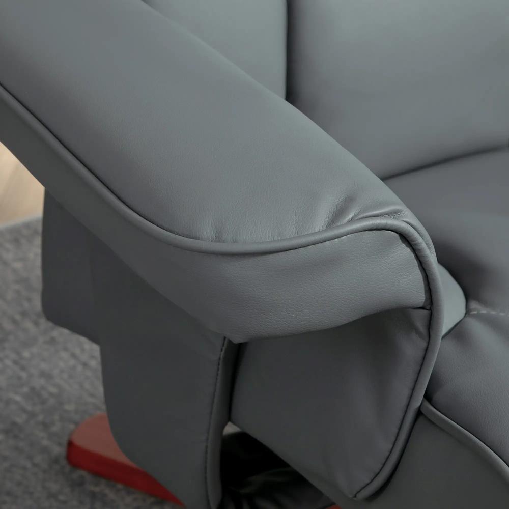 HOMCOM Faux Leather Manual Recliner and Footstool Set Additional View 48