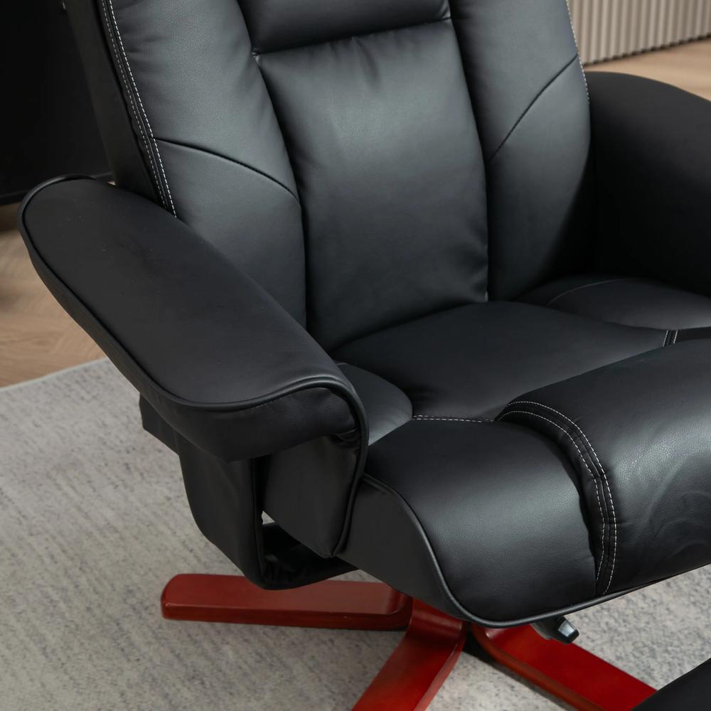 HOMCOM Faux Leather Manual Recliner and Footstool Set Additional View 9